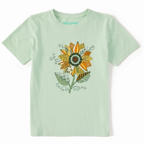 Kids Sunflower Season Short Sleeve Crusher Tee Comfy Layering
