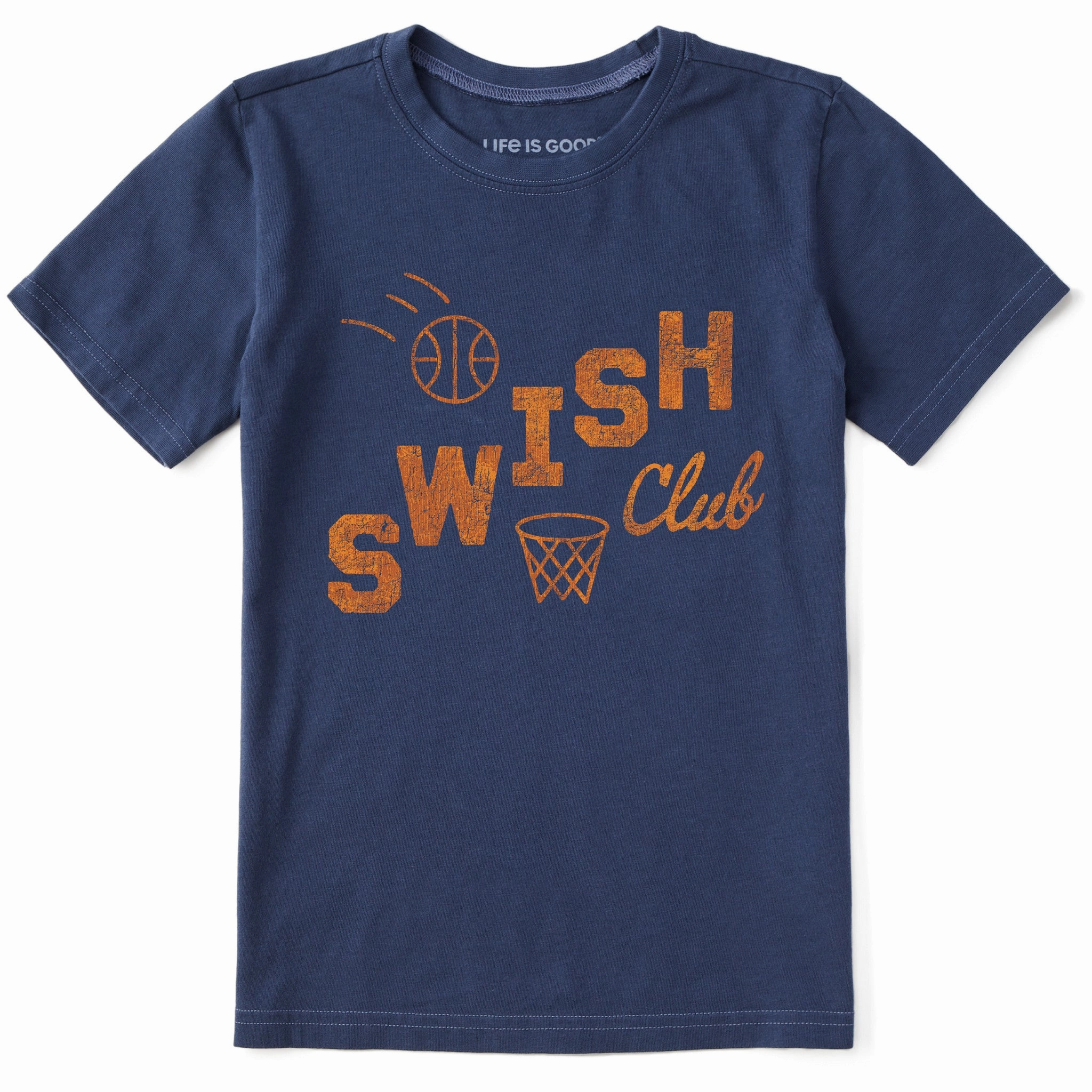 Kids Swish Club Short Sleeve Crusher Tee Casual Comfort Wear Relaxed Movement