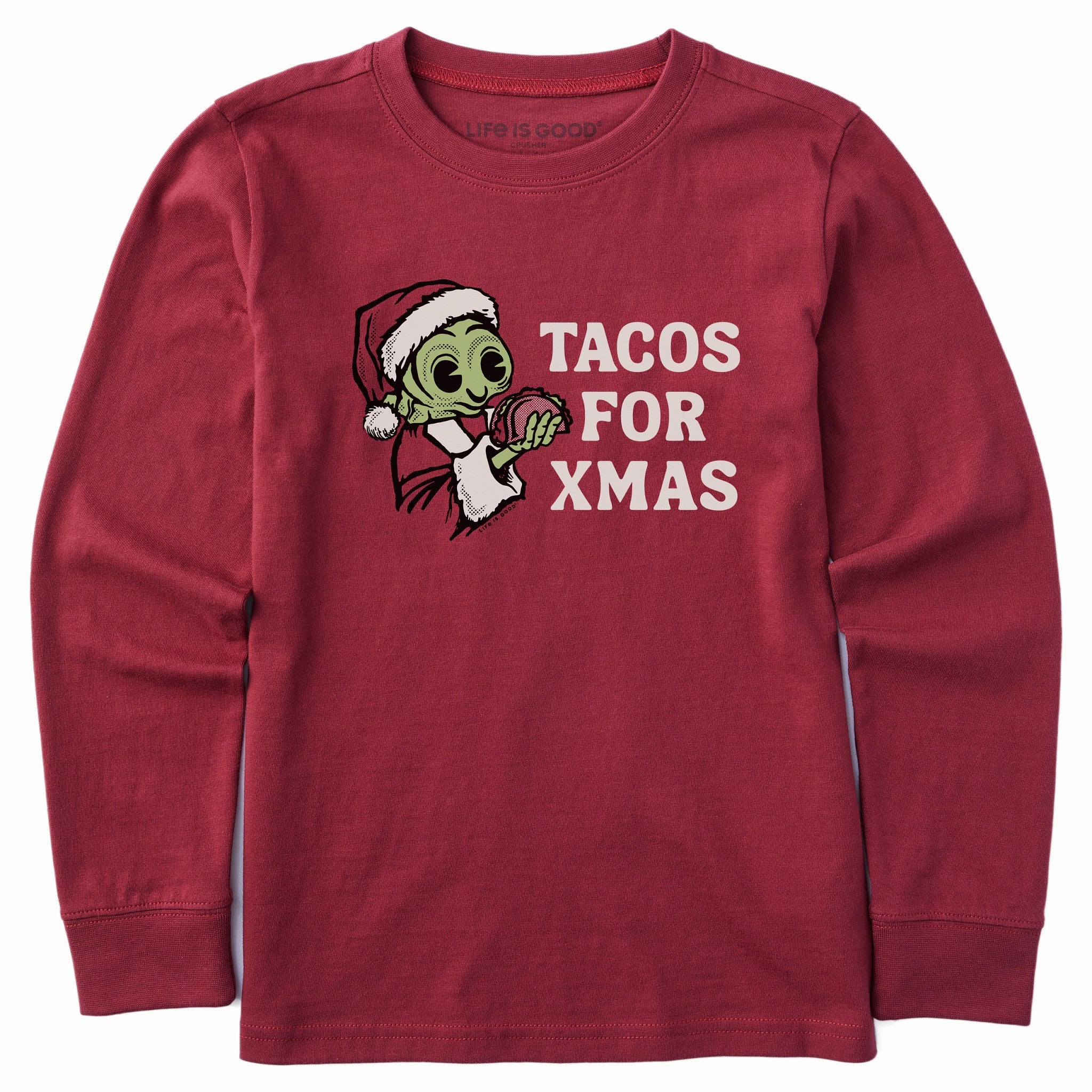Kids Tacos for Xmas Alien Long Sleeve Crusher Tee Timeless Layer Workout