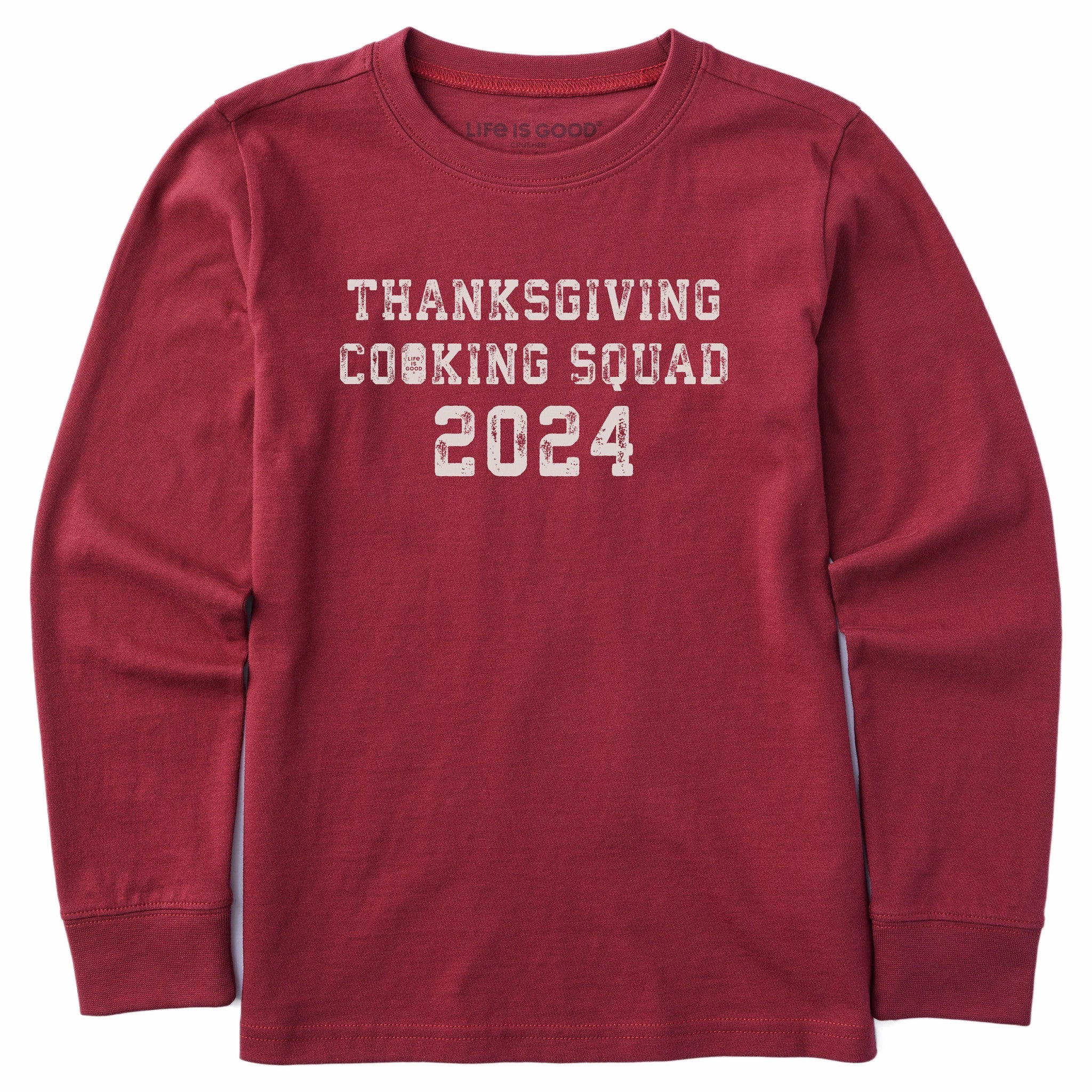 Kids Thanksgiving Day Cooking Squad 2024 Long Sleeve Crusher Tee Zero Waste Production