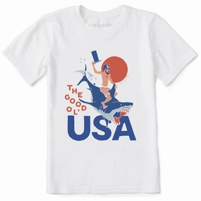 Kids The Good Ol' USA Short Sleeve Crusher Tee Biodegradable Options Cozy Comfort