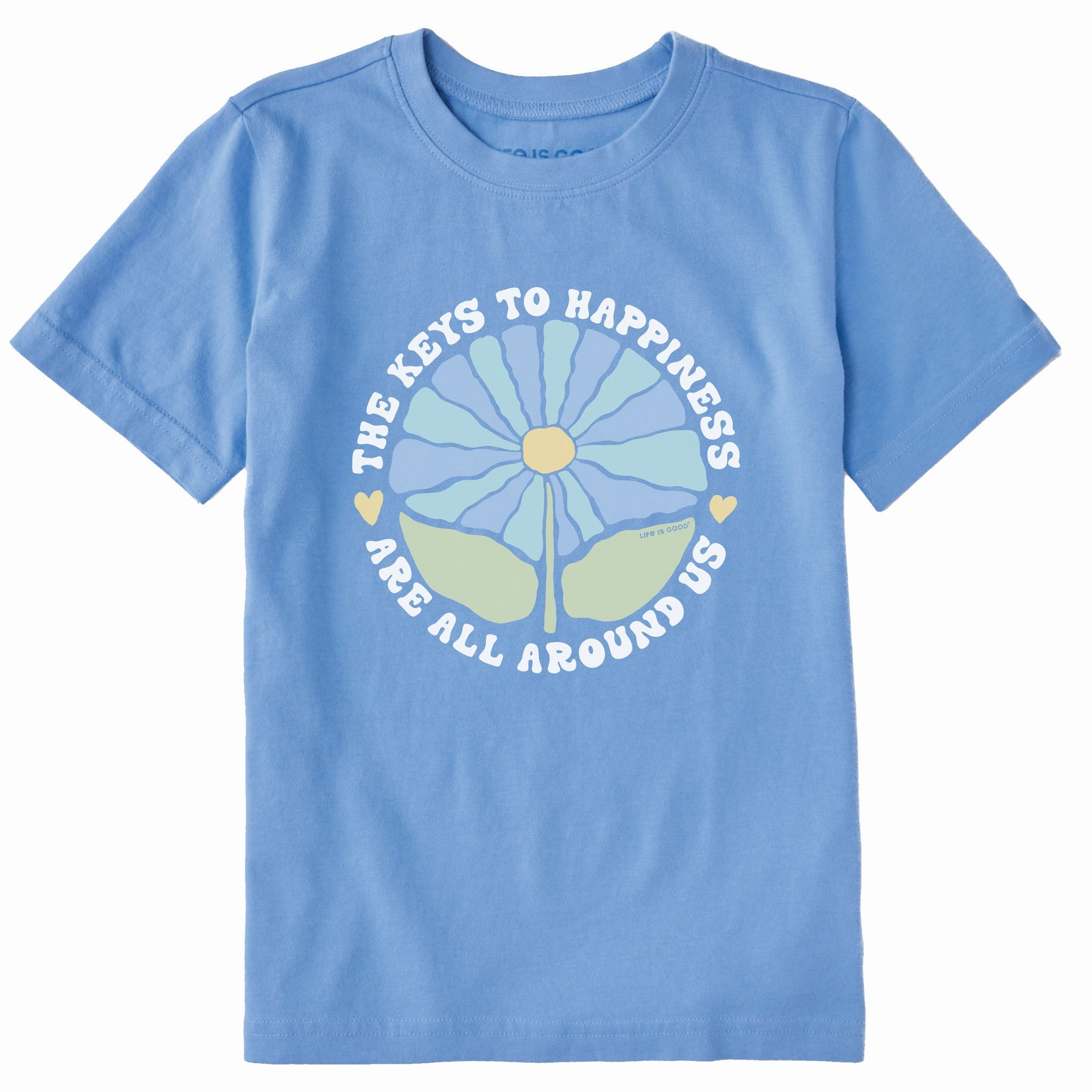 Drop Shoulder Cut Soft Design Kids The Keys to Happiness Are All Around Us Short Sleeve Crusher Tee
