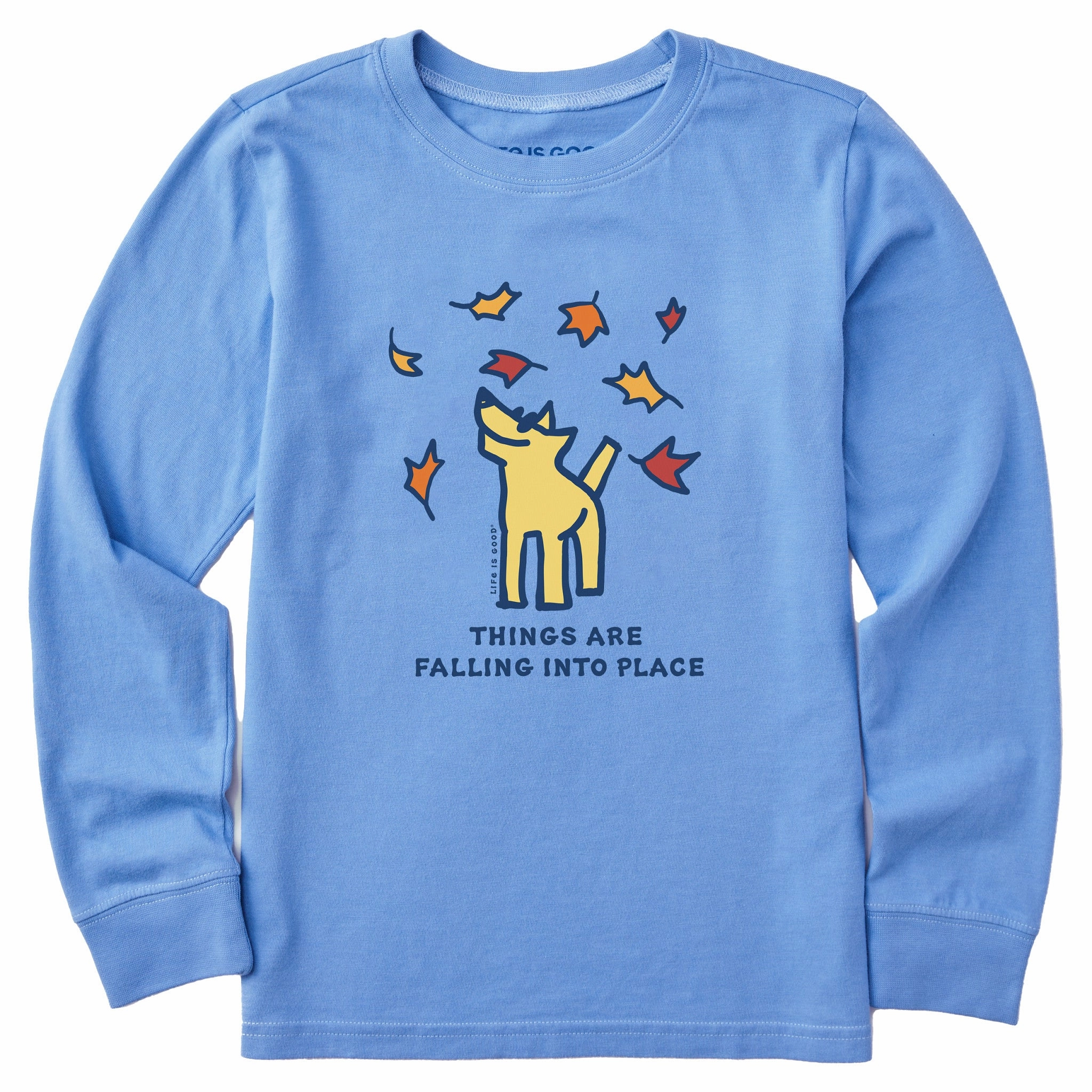 Soft and Cozy Kids Things are Falling Into Place Rocket Long Sleeve Crusher Tee