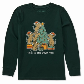 Yoga class Comfy Apparel Kids This is the Good Part Mice Long Sleeve Crusher Tee