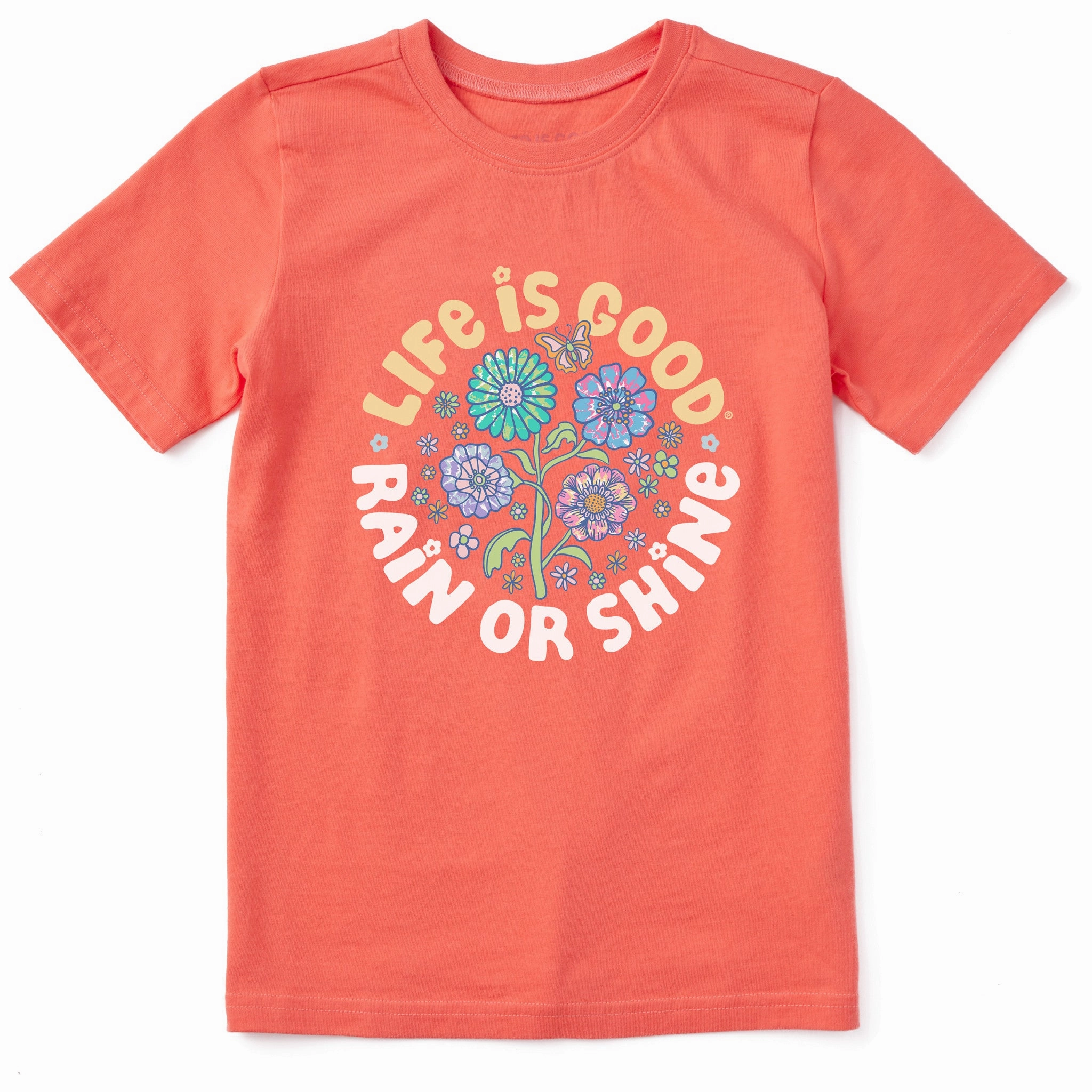 Kids Tie Dye Rain or Shine Trippy Short Sleeve Crusher Tee Essential Top