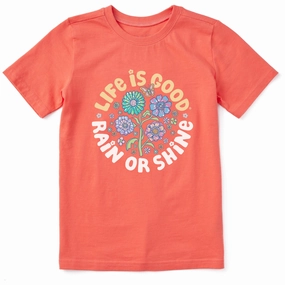 Kids Tie Dye Rain or Shine Trippy Short Sleeve Crusher Tee Essential Top