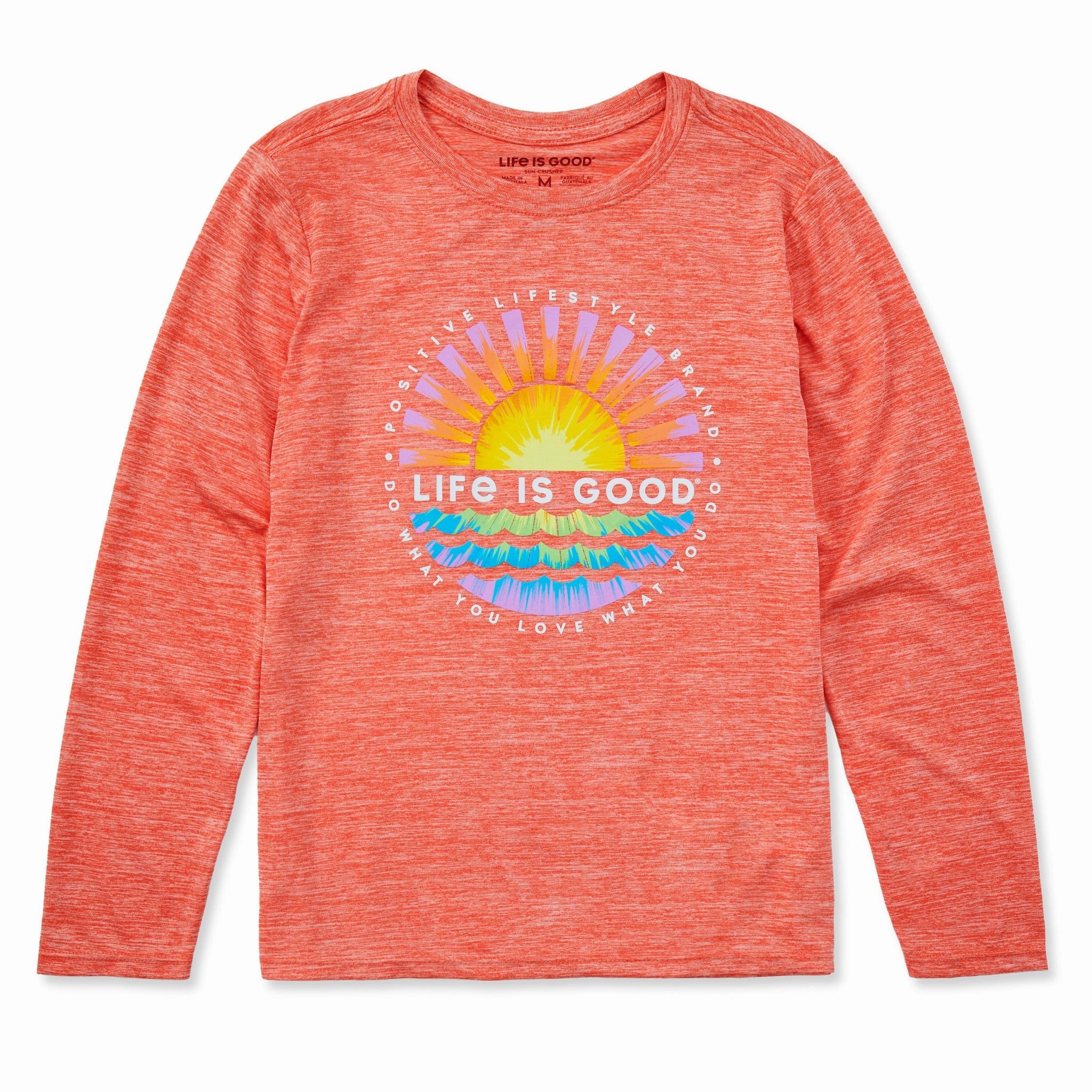 Kids Tie Dye Sunset Burst Long Sleeve Sun Crusher Tee brandable Temperature Regulating