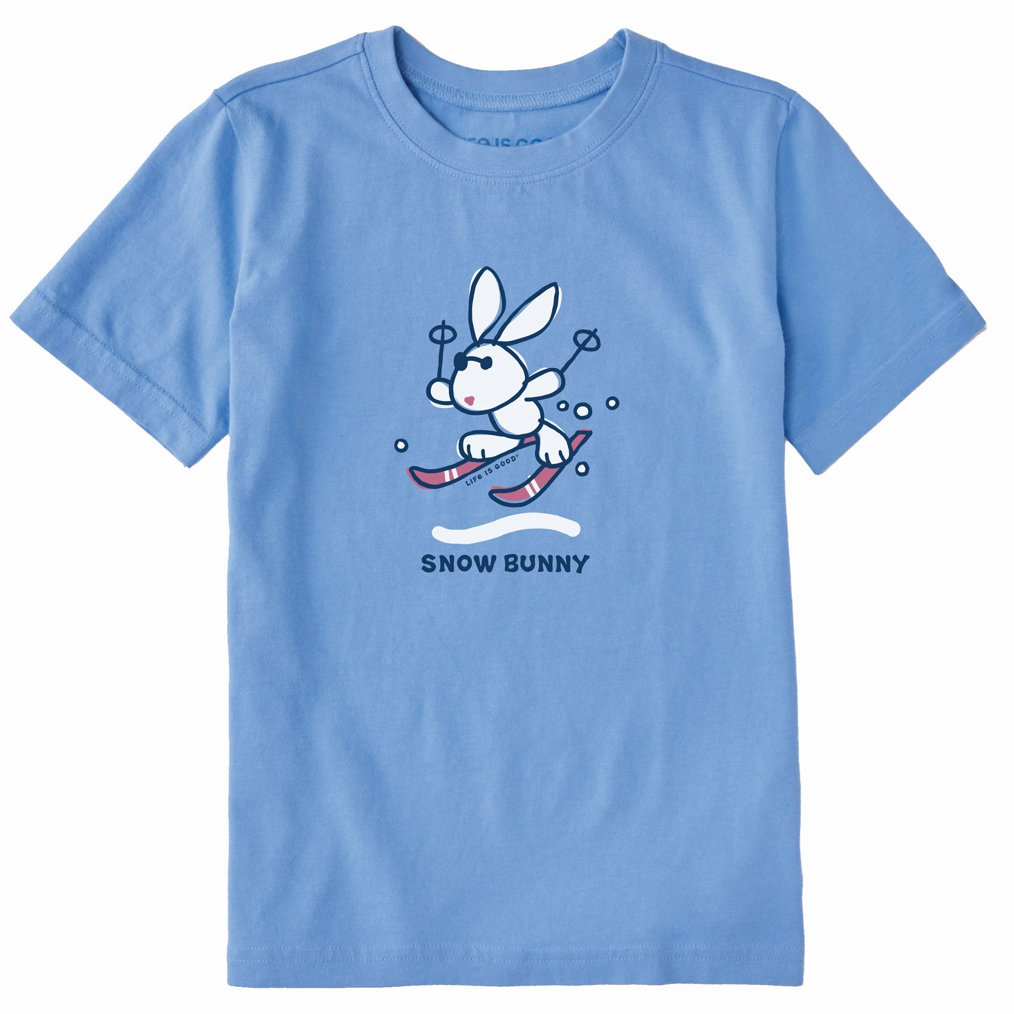 Casual Layering Wear Kids Vintage Snow Bunny Short Sleeve Crusher Tee
