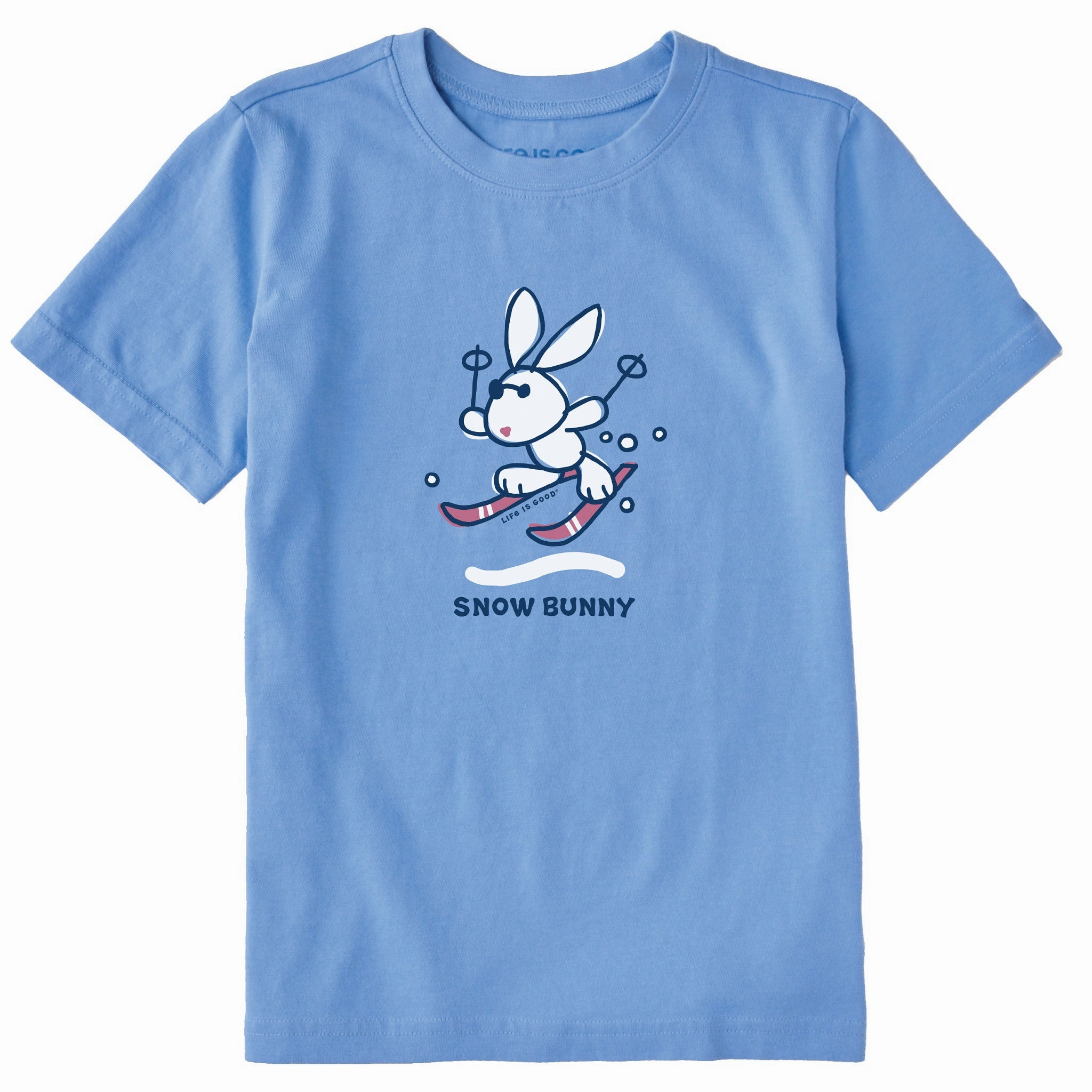 Kids Vintage Snow Bunny Short Sleeve Crusher Tee Light Breeze