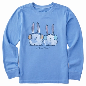 Abstract mystery Unisex style Kids Warmly Dressed Bunnies Long Sleeve Crusher Tee