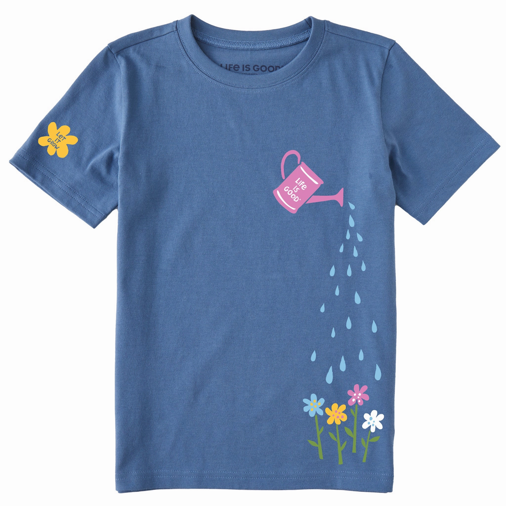 Autumn coziness Versatile Wardrobe Piece Kids Watering Can Flowers Short Sleeve Crusher Tee