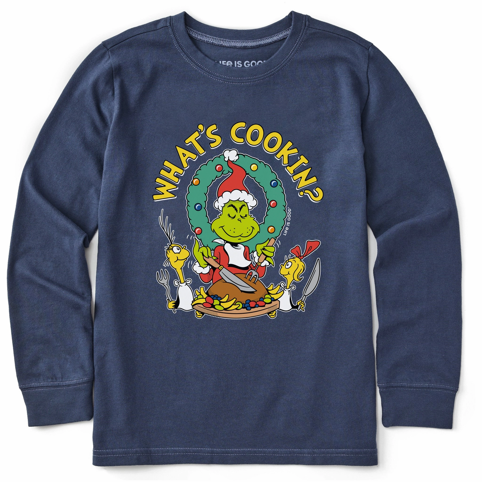 Kids What's Cookin Grinch Long Sleeve Crusher Tee LowImpactDye