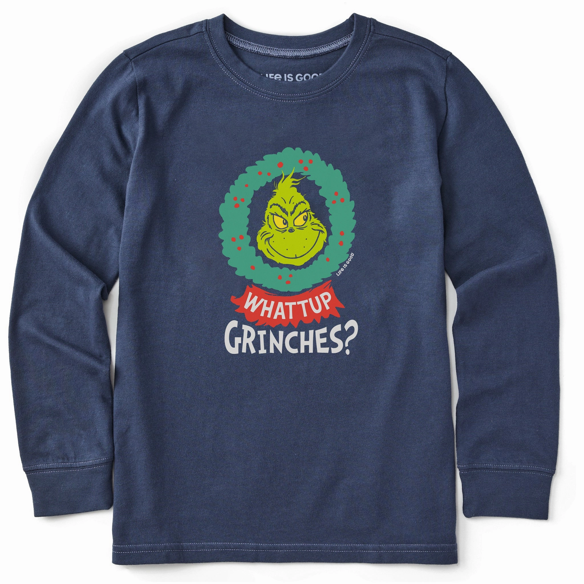 Cool Design Elderly clothing Kids Whattup Grinches Long Sleeve Crusher Tee