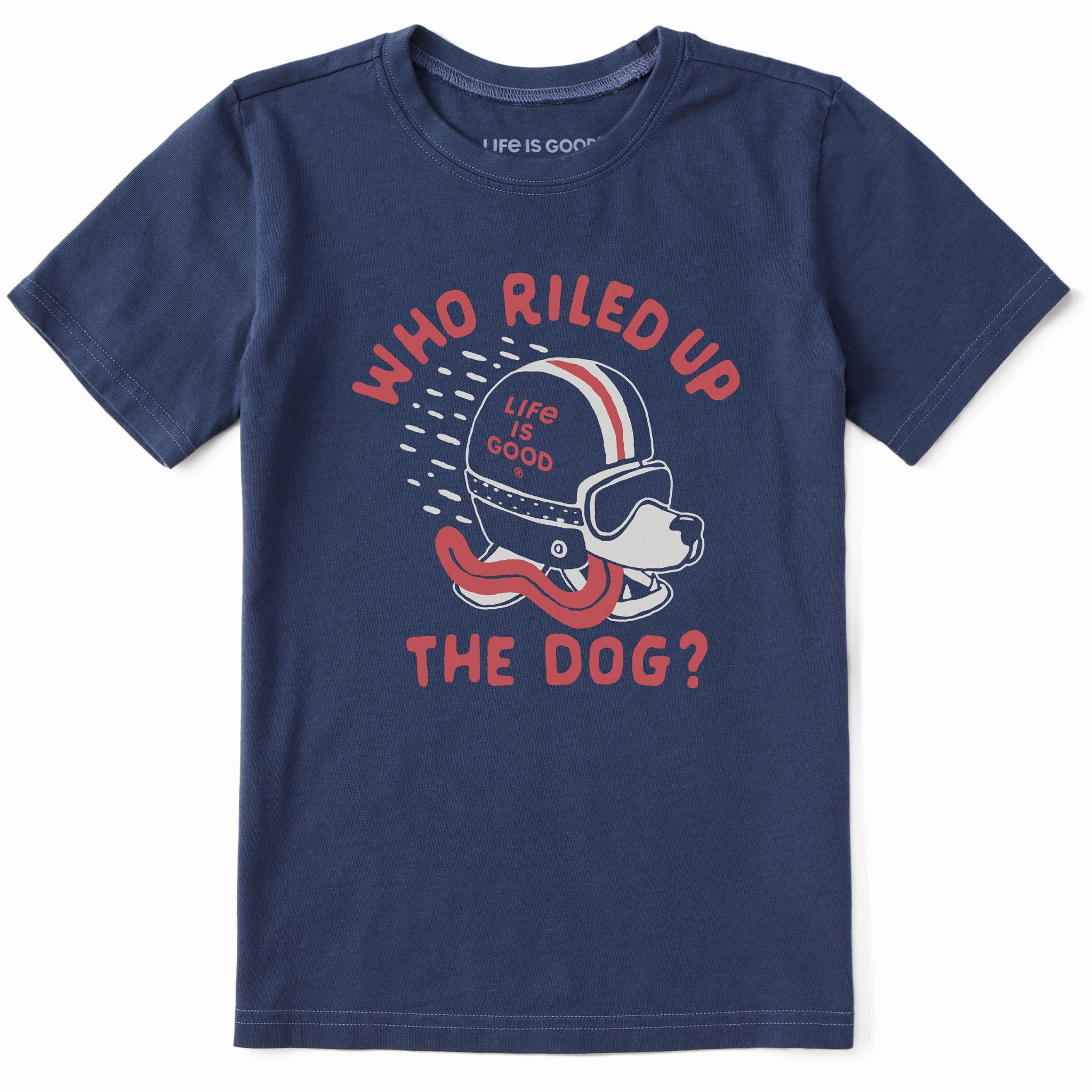 Elegant and Relaxed Seam Free Shoulders Kids Who Riled Up the Dog? Short Sleeve Crusher Tee