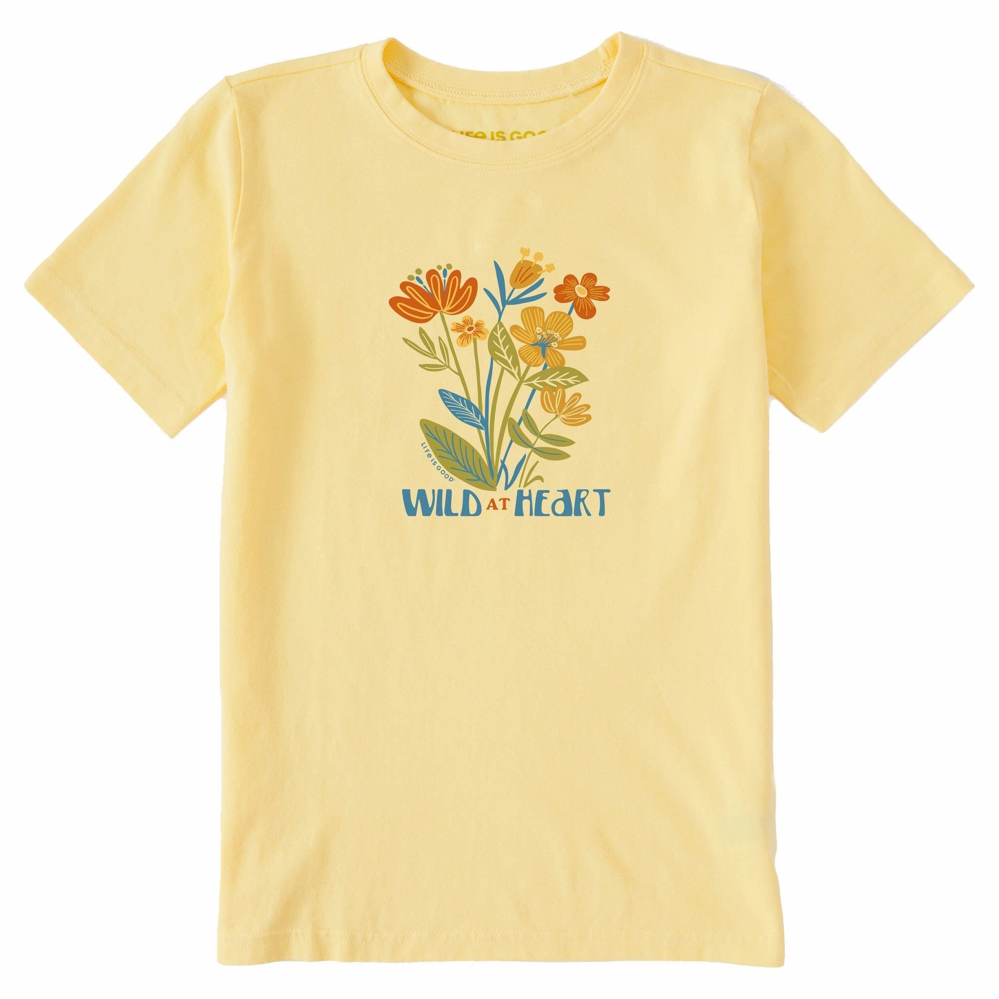 Cozy And Stylish Kids Wild at Heart Flower Bunch Short Sleeve Crusher Tee