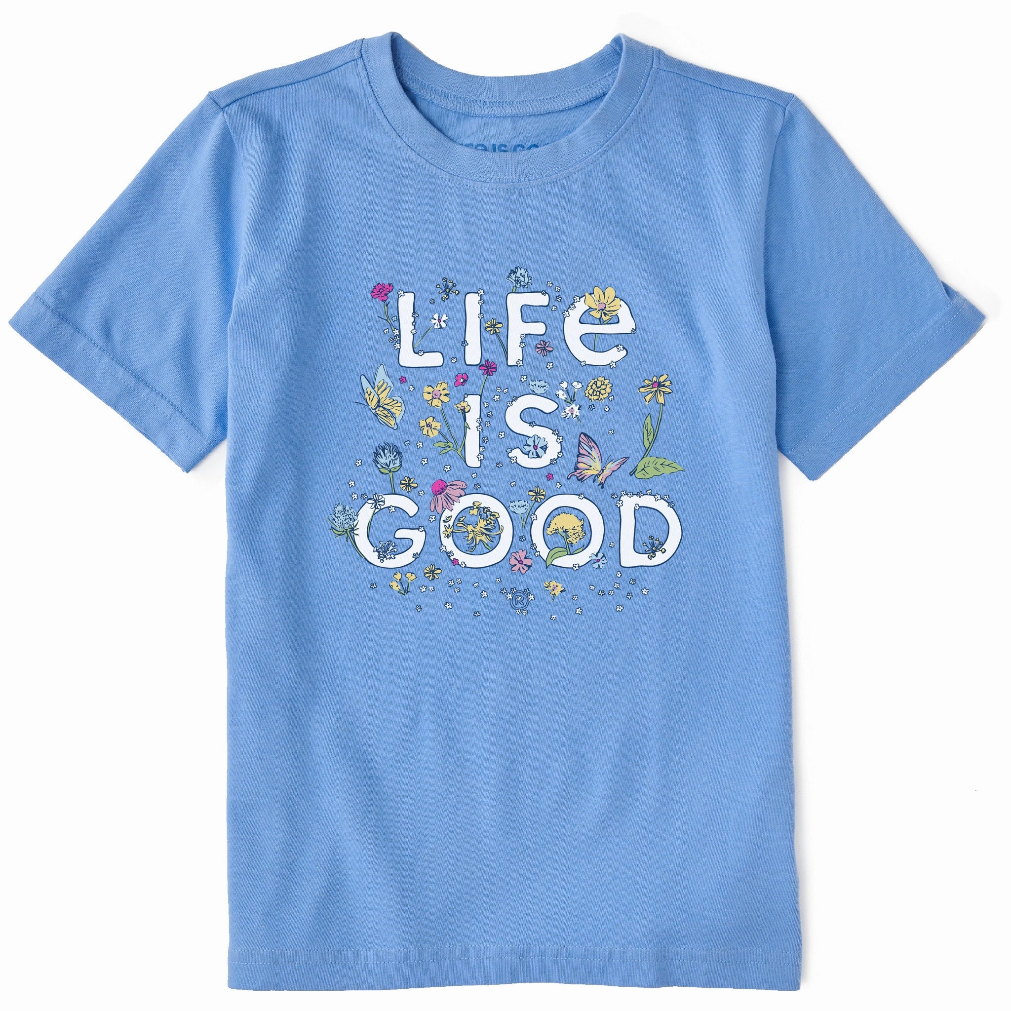 Kids Wildflower Logo Stack Short Sleeve Crusher Tee Soft and breathable