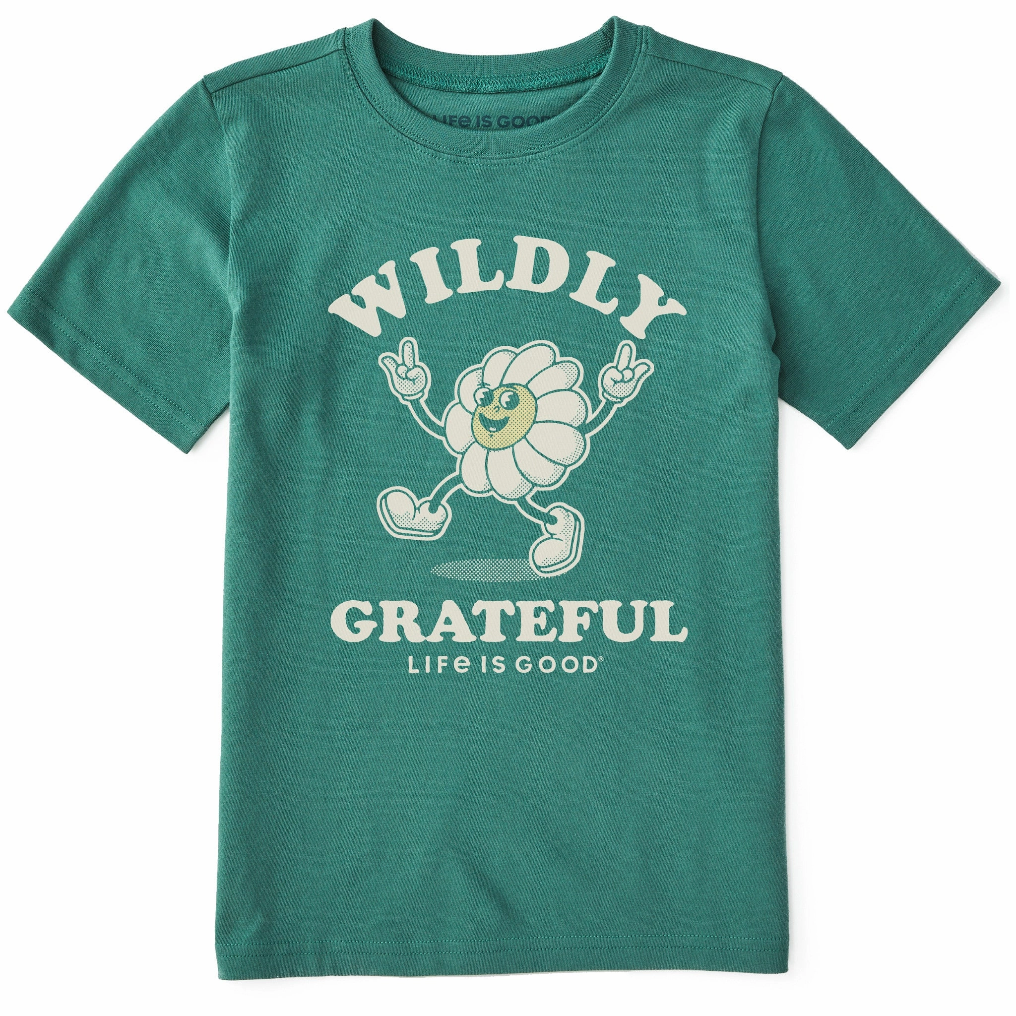 Kids Wildly Grateful Flower Short Sleeve Crusher Tee Bold colors