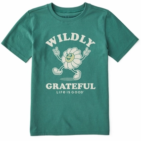 Kids Wildly Grateful Flower Short Sleeve Crusher Tee Bold colors