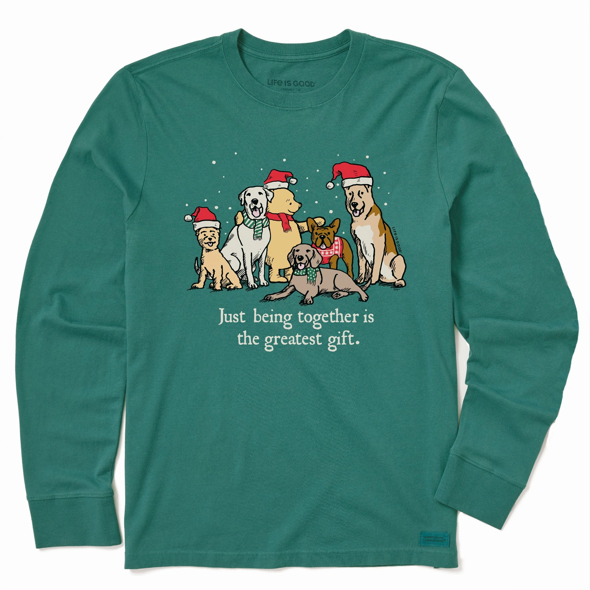 Kids Winnie & Dogs Being Together is the Greatest Gift Long Sleeve Crusher Tee Ethically Sourced Material
