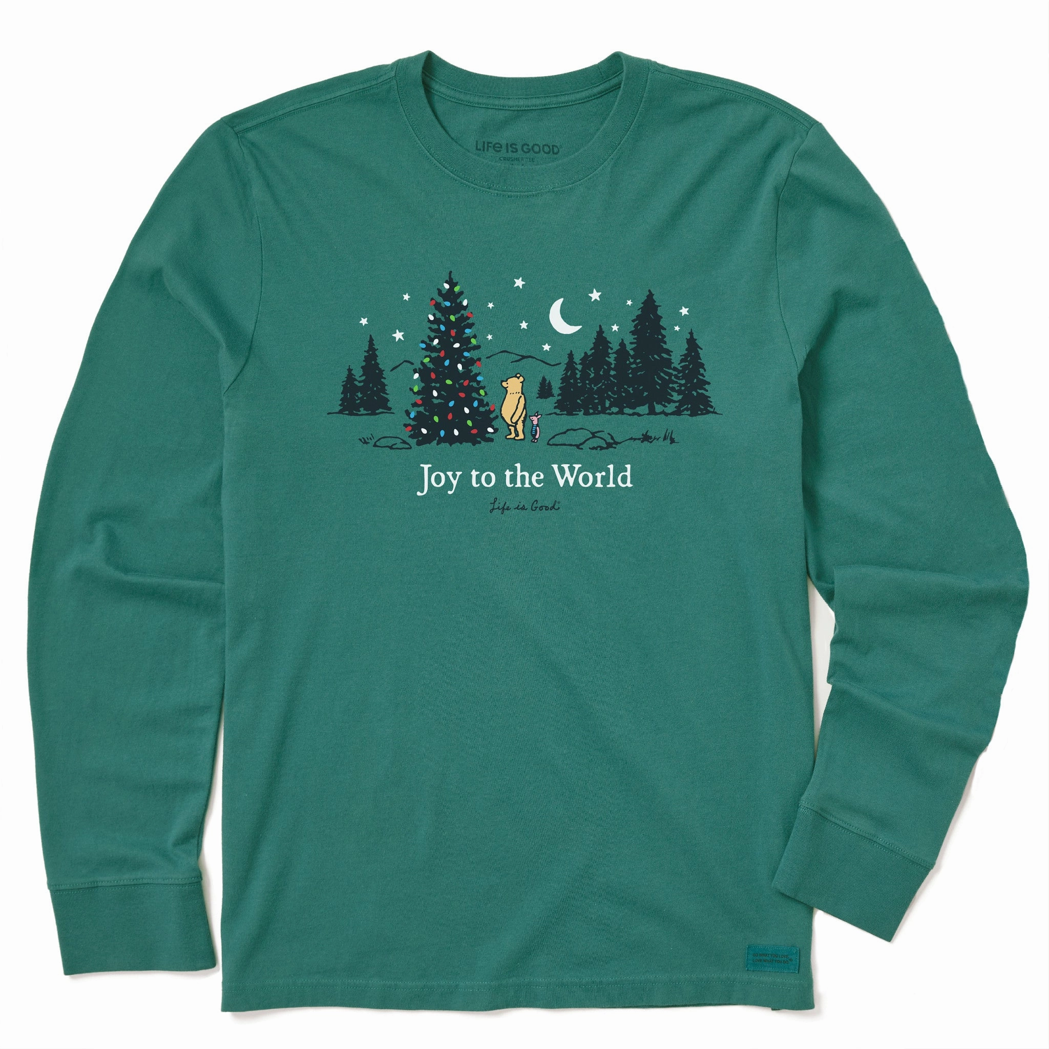 Kids Winnie & P Joy to the World Long Sleeve Crusher Tee Cool and Comfortable