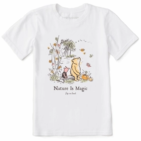 Kids Winnie and P Magic Fall Leaves Short Sleeve Crusher Tee Soft Touch Texture stain resistant coating
