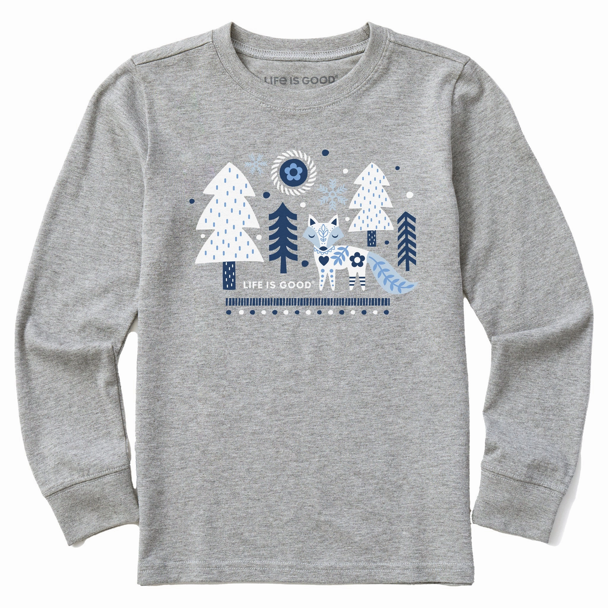 Chilly Day Comfort Kids Winter Fox Long Sleeve Crusher Tee