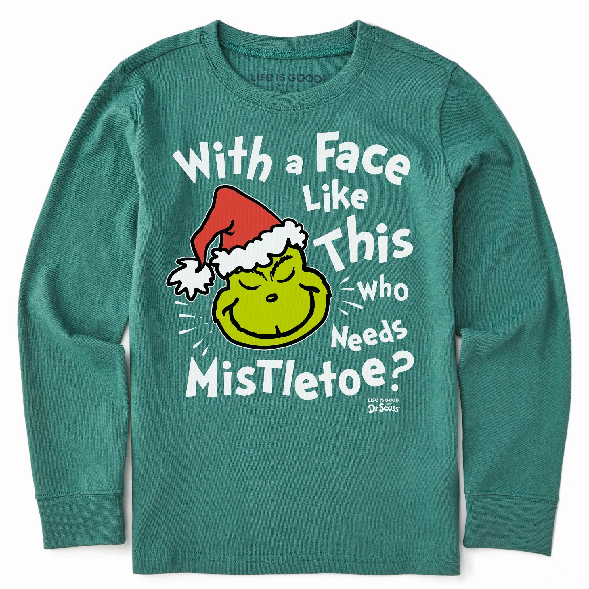 Kids With a Face Like This Grinch Long Sleeve Crusher Tee Collared formality AllDay Comfort