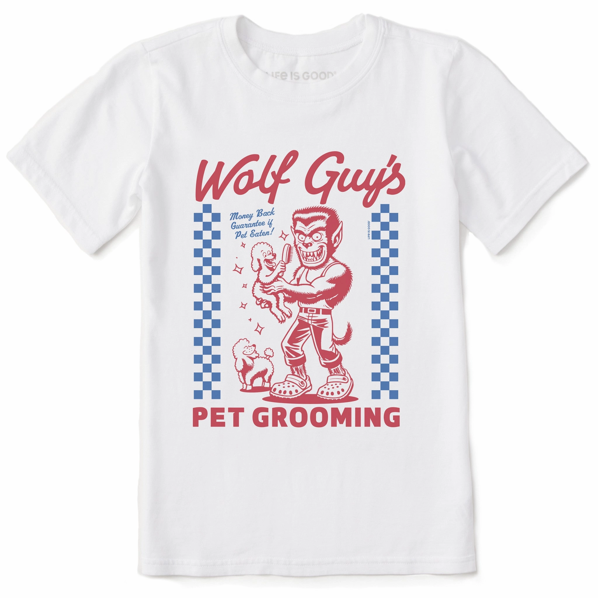 Street Smart Look Kids Wolf Guy's Pet Grooming Short Sleeve Crusher Tee