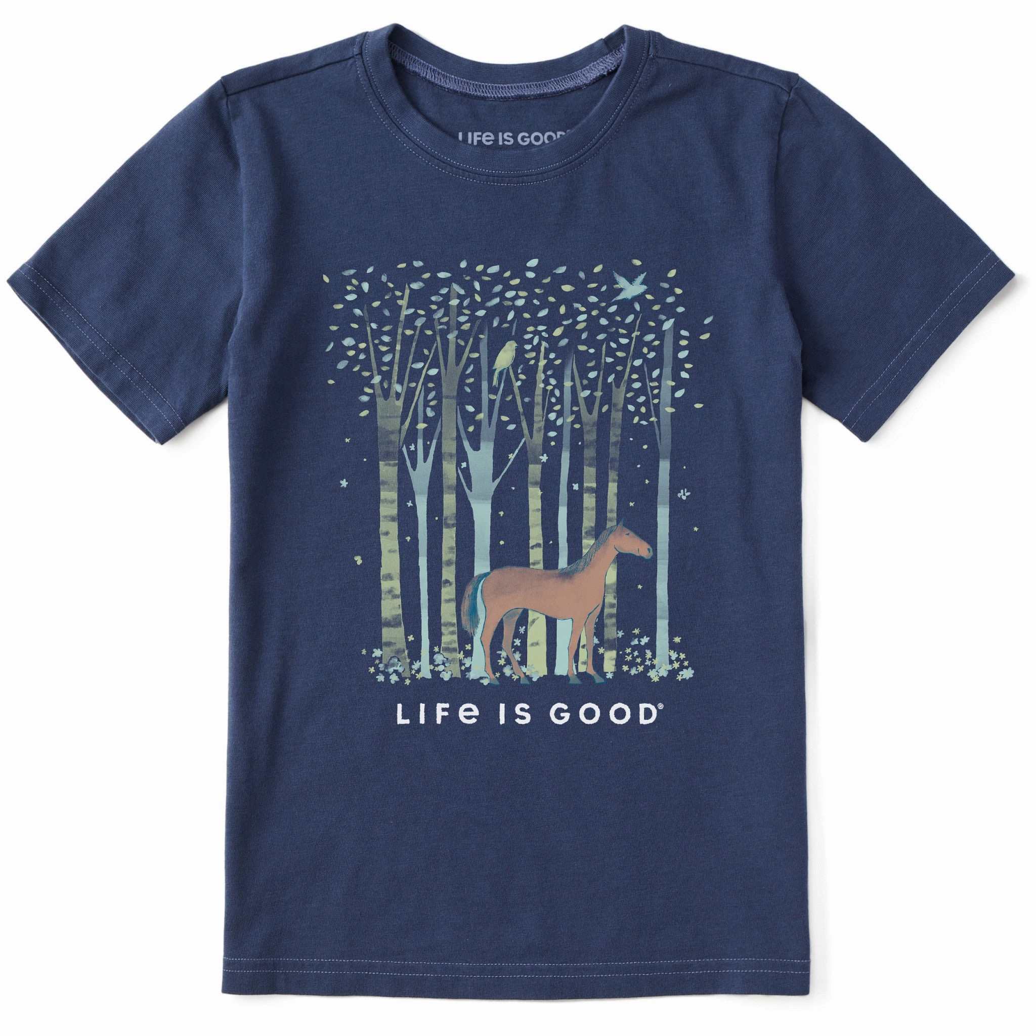 Comfy Vibes V-Neck Kids Woodsy Horse Short Sleeve Crusher Tee