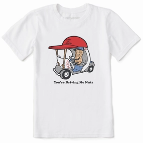 Breathable Flex Fit SkinFriendlyFibers Kids You're Driving Me Nuts Short Sleeve Crusher Tee