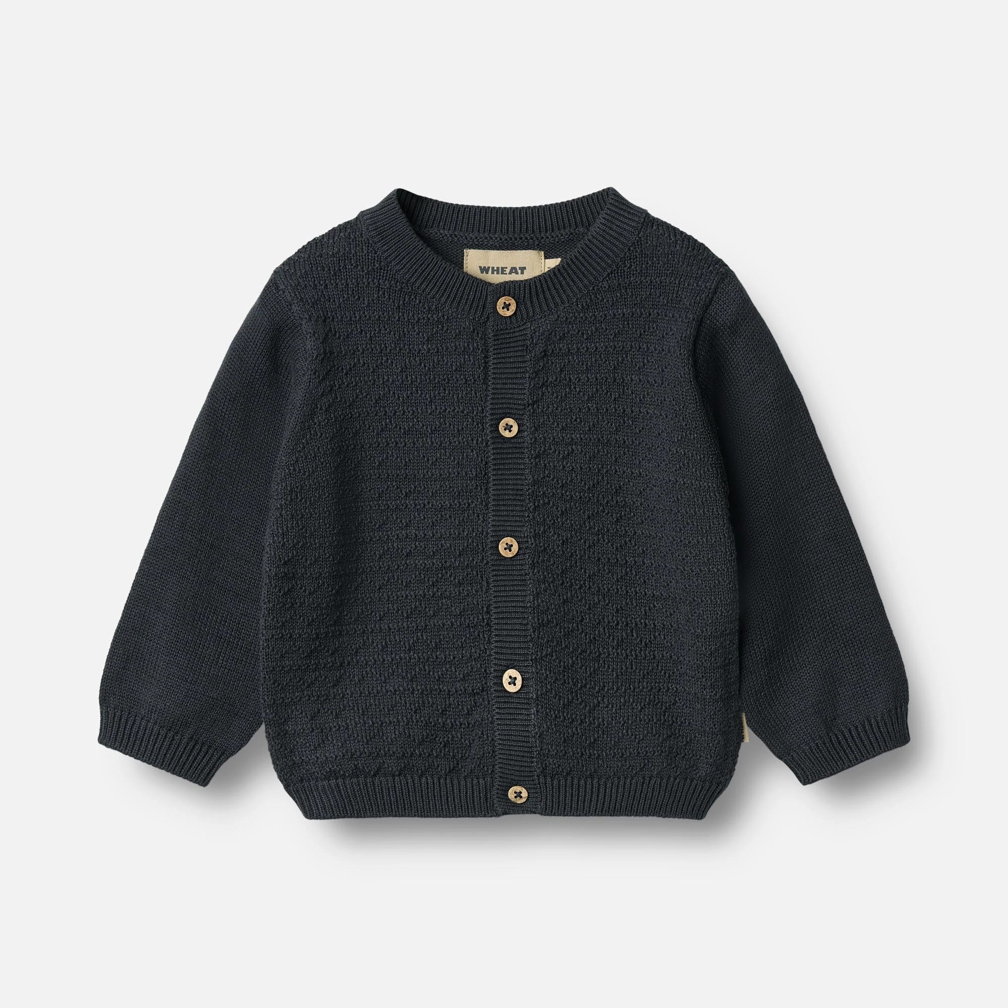 Chunky Cable Pattern Knit Cardigan Bj?rn - navy