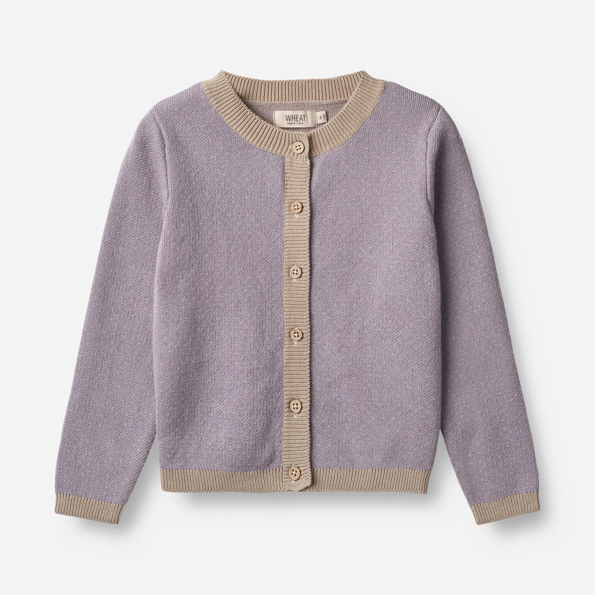 Knit Cardigan Elga - lavender beige Recycled Polyester