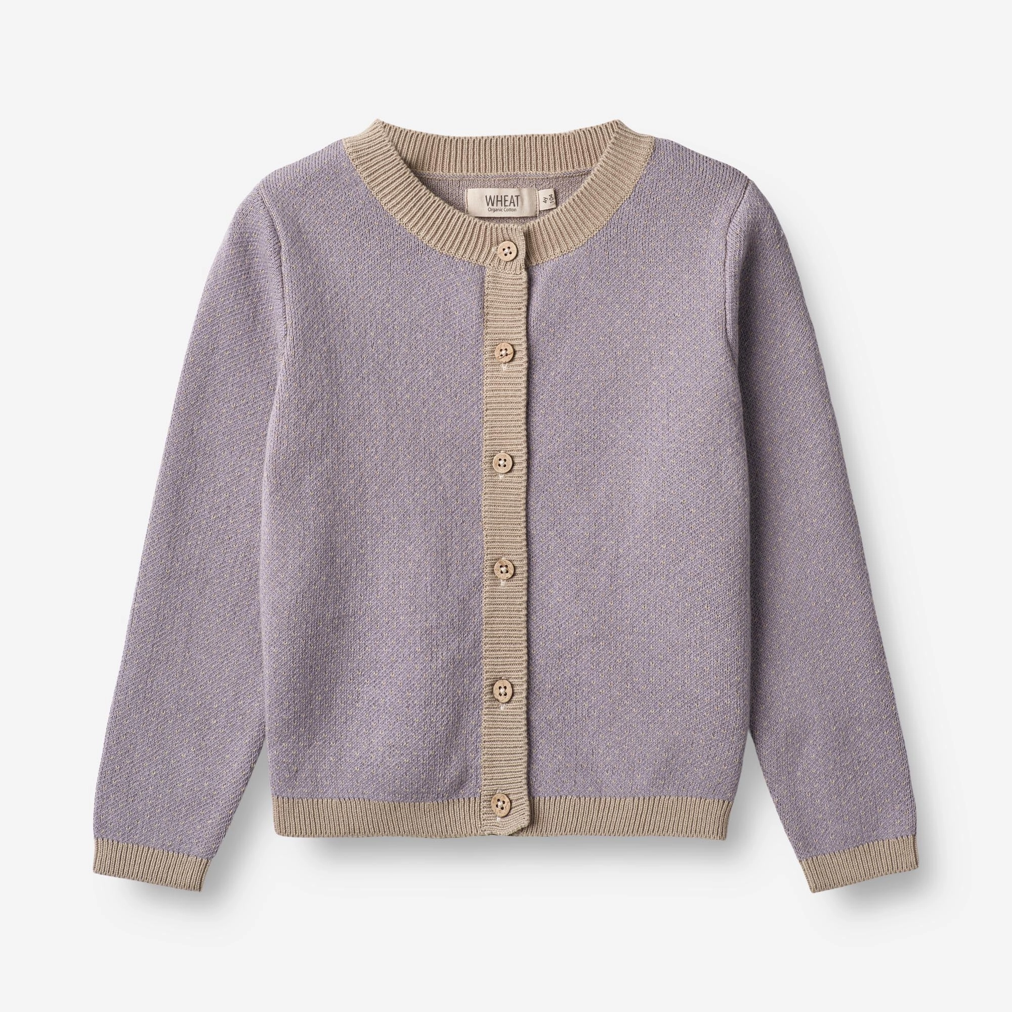 Clean Style Knit Cardigan Elga - lavender beige
