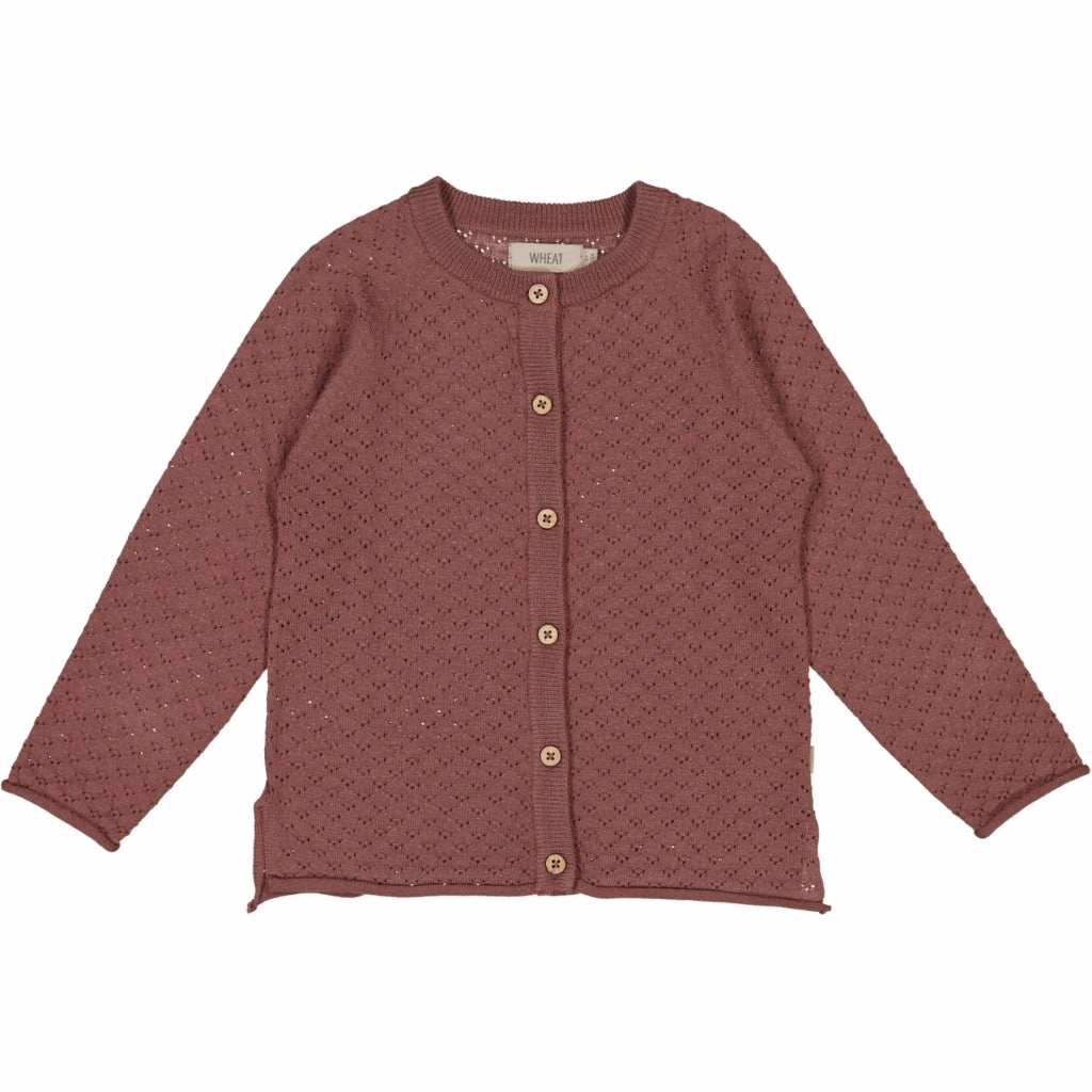 Clean Finish Sleek Surface Knit Cardigan Hera - rose brown