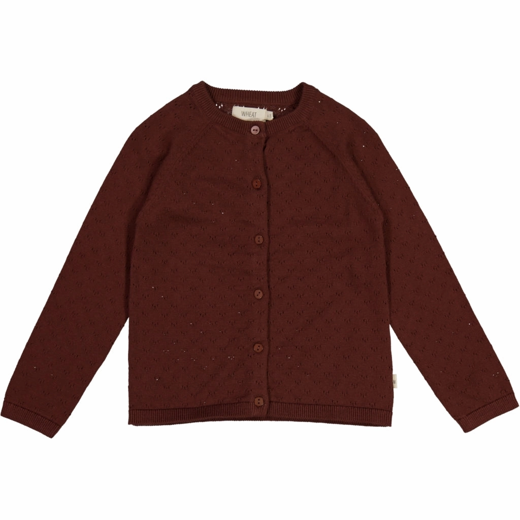 Knit Cardigan Maja - maroon Reinforced Shoulder Seams