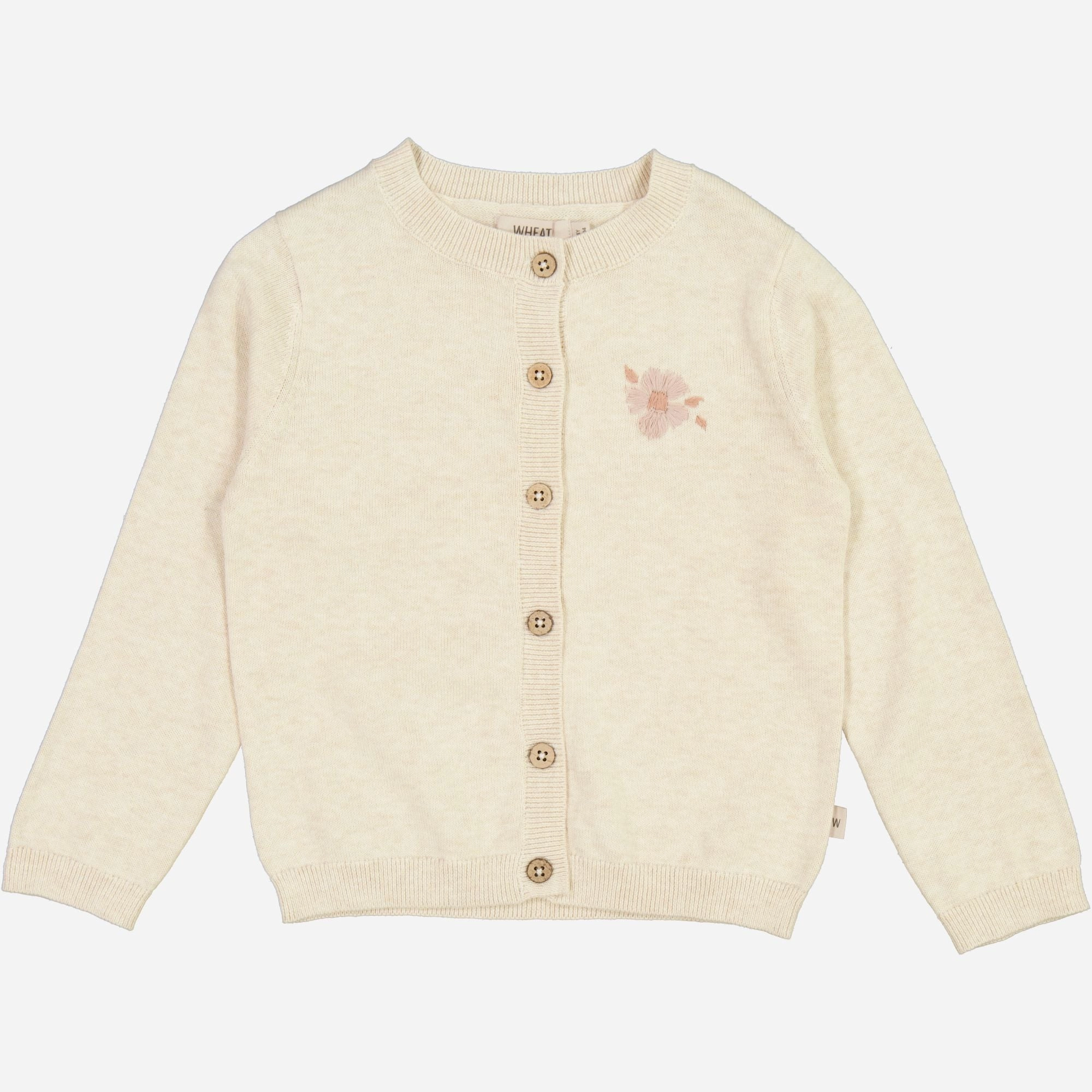 Mood Wear Neutral palette Knit Cardigan Suzy Embroidery - cloud melange