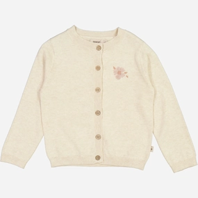 Knit Cardigan Suzy Embroidery - cloud melange LowImpact Dye Process Laidback Mood