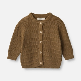 Knit Cardigan Villy | Baby - green bark FrictionReduced Sleeve Construction