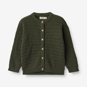 Subtle Detail VeganFriendly Material Knit Cardigan Villy - forest night