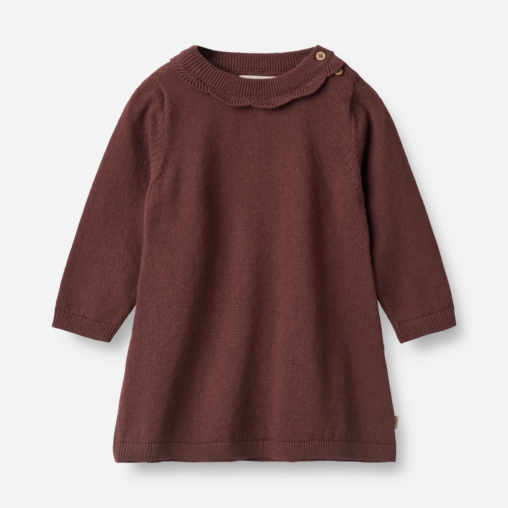 Knit Dress Nannie | Baby - aubergine Ribbed Knit Stretchable Material