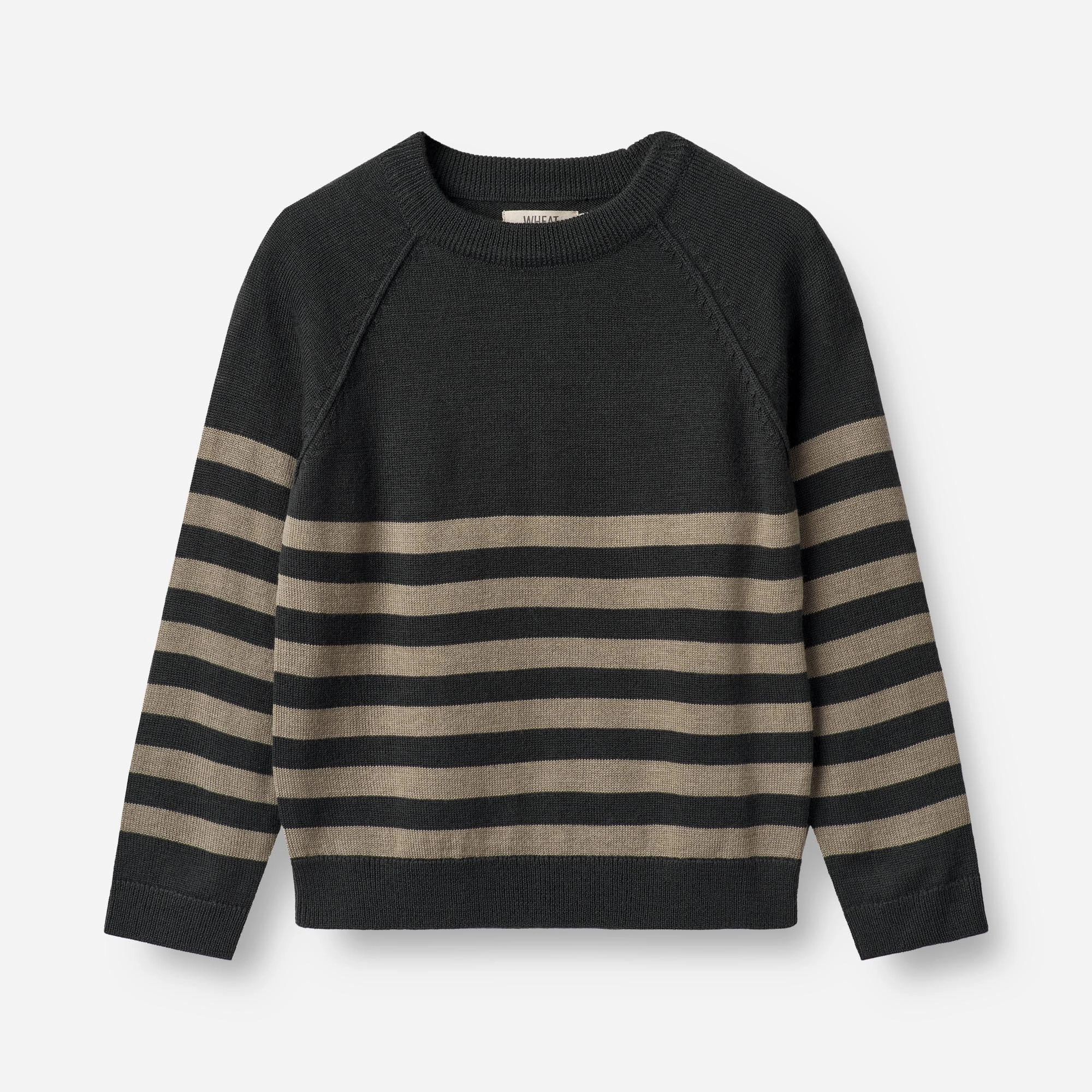 Hypoallergenic Fiber Low Maintenance Knit Knit Pullover Benja - black beige stripe