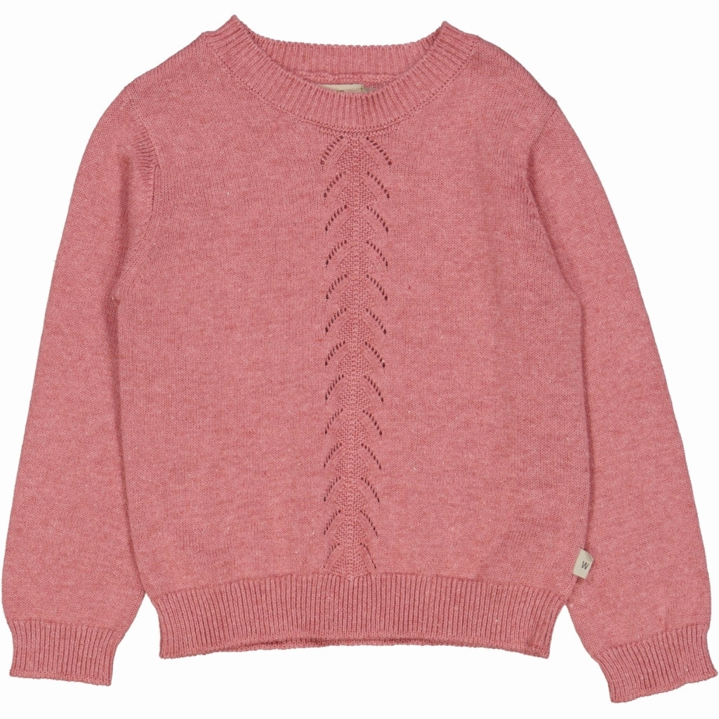 Knit Pullover Gaby - berry melange Overlock Edge Finish