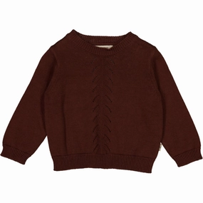 Knit Pullover Gaby - maroon Lattice Pattern Tagless Design