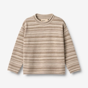 Circular Knit Technique Smart Look Knit Pullover Gunnar - warm sand stripe