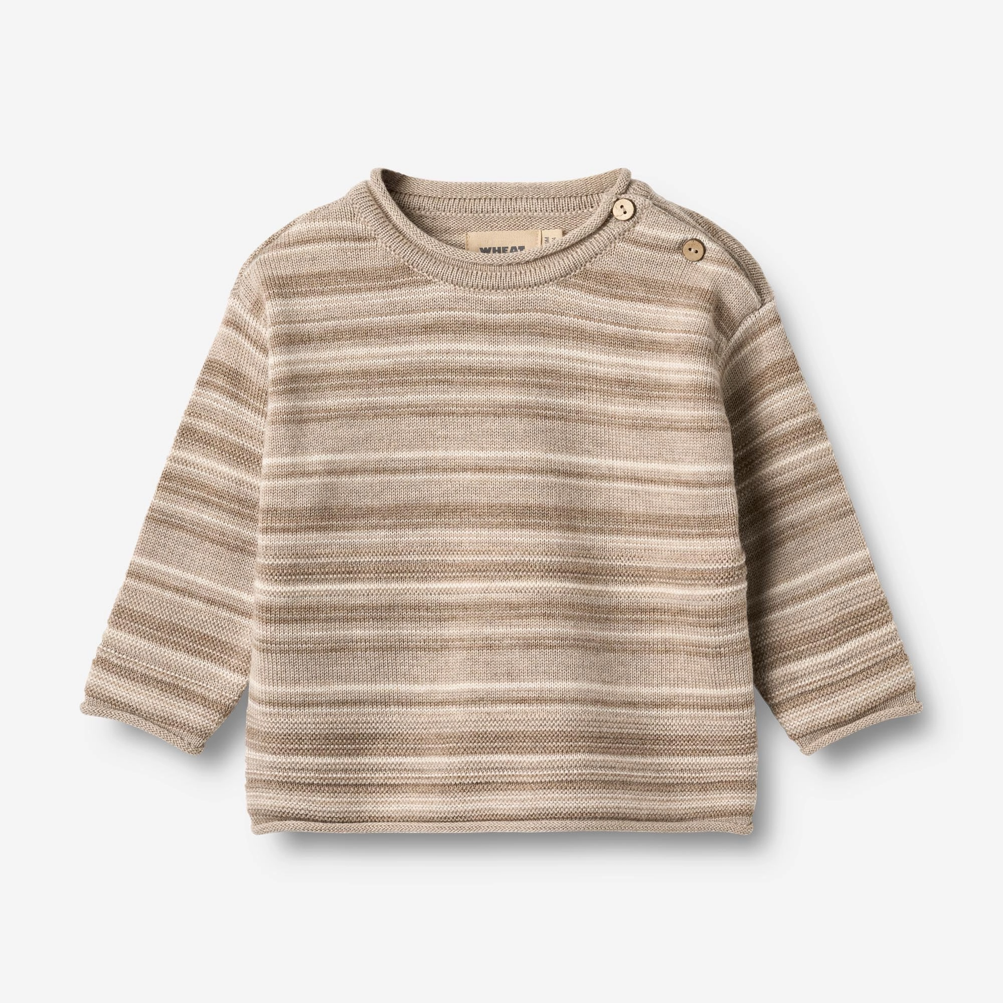 Knit Pullover Gunnar - warm sand stripe Circular Knit