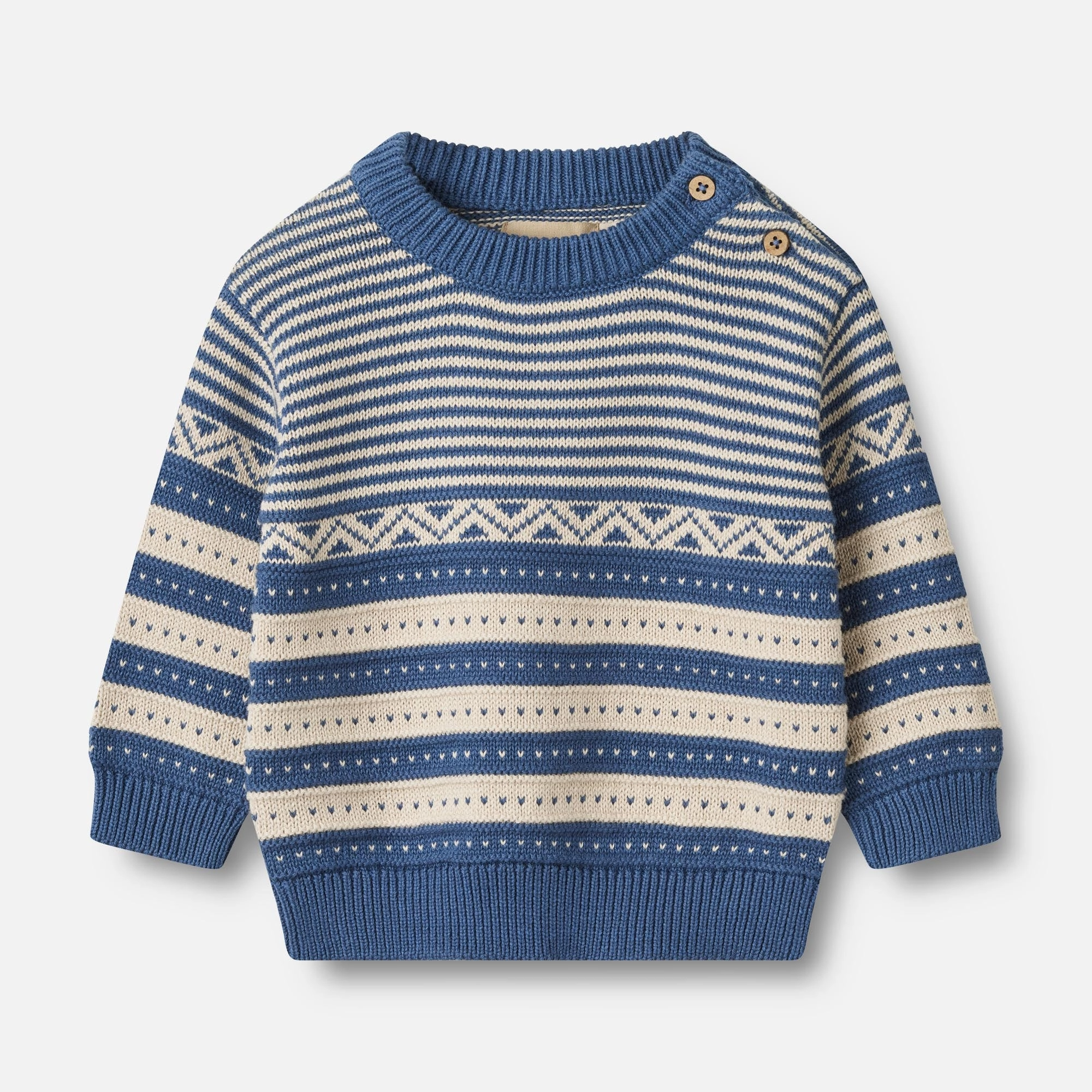 Thermal Insulation Breathable mesh lining Knit Pullover Jan | Baby - deep ocean