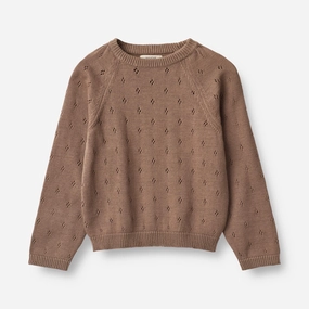 Knit Pullover Mira - cocoa brown Ventilated Mesh Panel