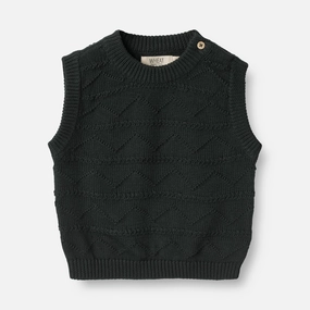 Non Restrictive Silhouette Knit Vest Bobby | Baby - navy