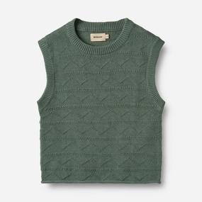 Knit Vest Bobby - duck green Reinforced Hemline