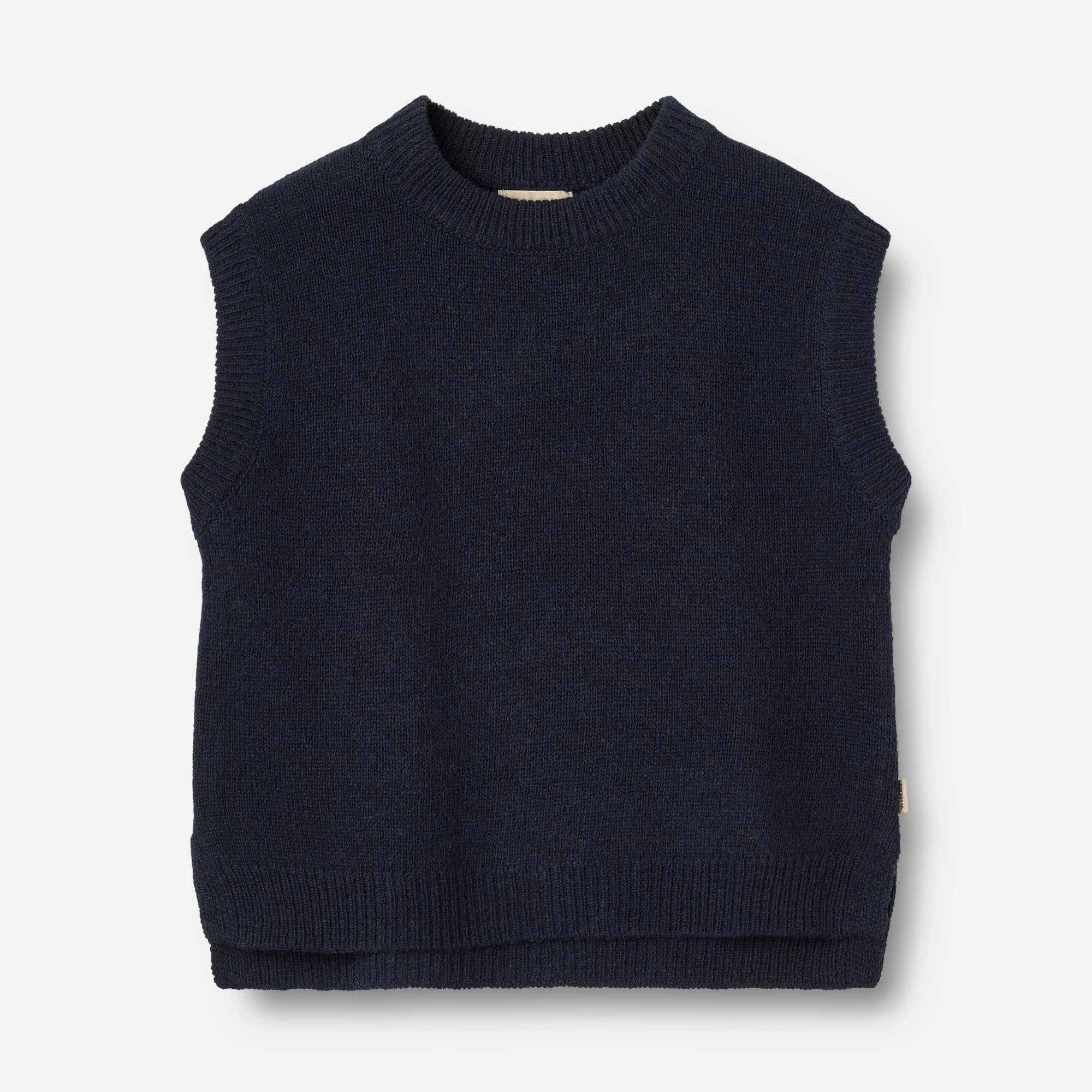 Reinforced Neckline Turtle Neck Variant Knit Vest Cuba - navy